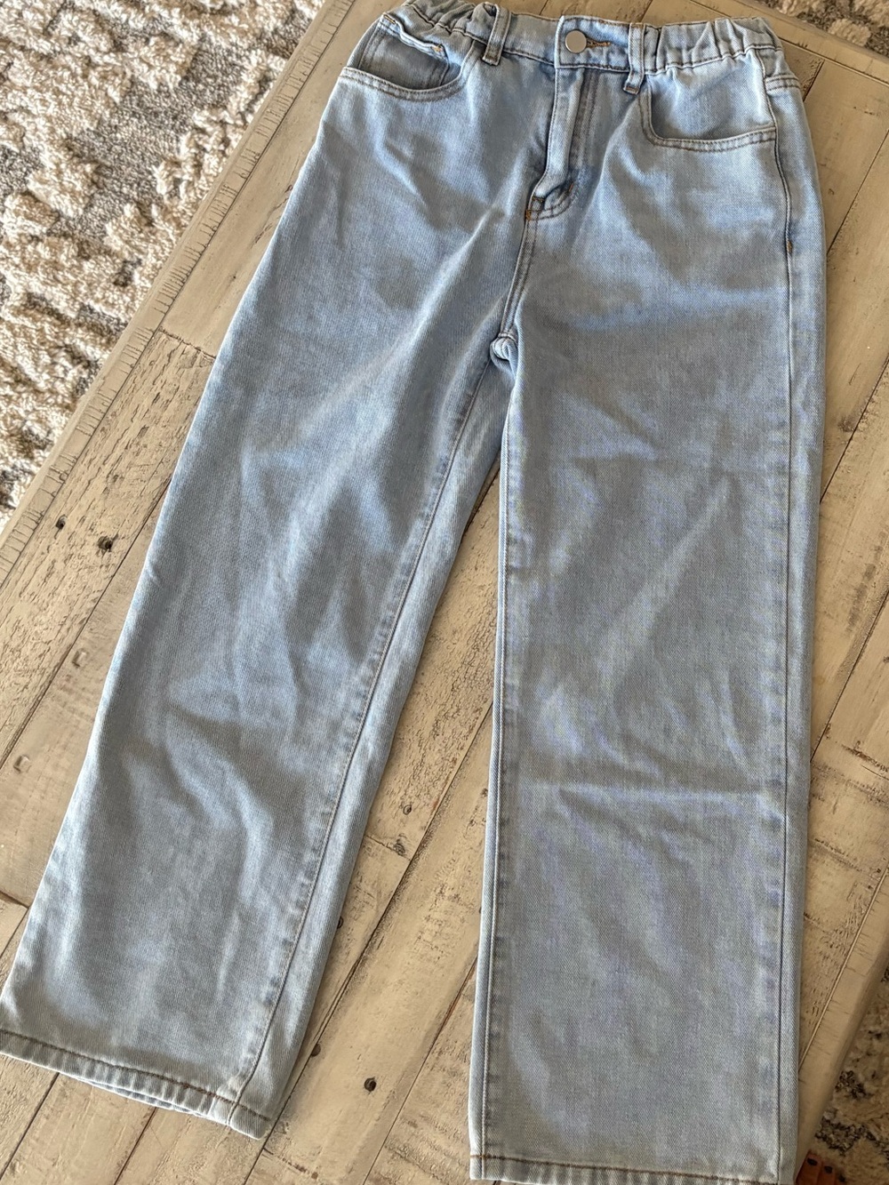 SHEIN Light Blue Straight Leg Kids Jeans